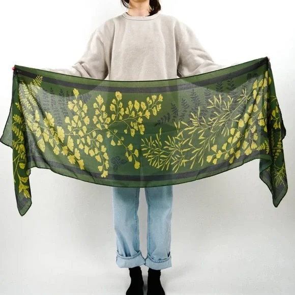 “Ferns” Heading Prints Scarf - Picture 1 of 8